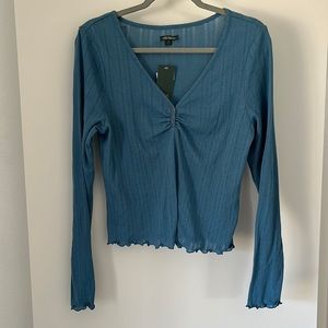 NWT wild fable ruffled hem long sleeve top - size XXL